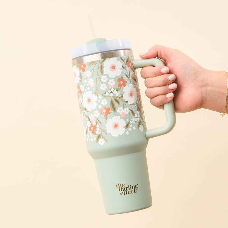 Sage Floral Haven - 40 oz Take Me Everywhere Tumbler