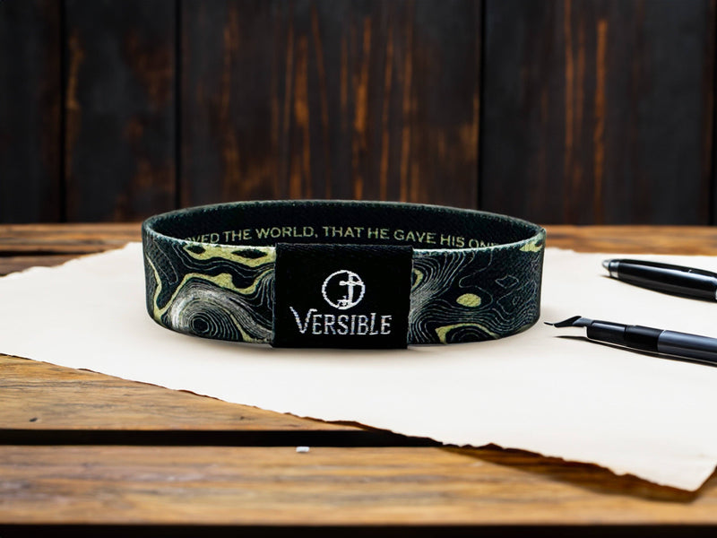 Gold Vein / John 3:16 Wristband: Small