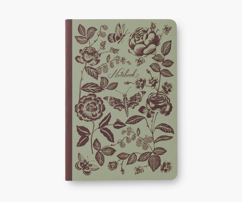 Assorted Set of 3 English Rose Notebooks