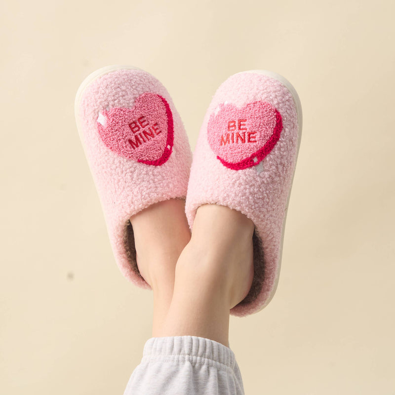 Fuzzy Slippers - Be Mine: M/L (Women&