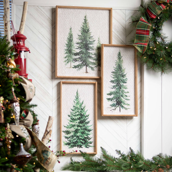 PINE TREE WALL DECOR SET OF 2