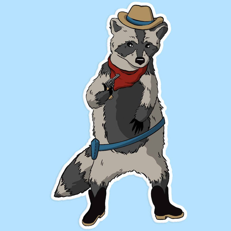 Racoon Cowboy Sticker Decal