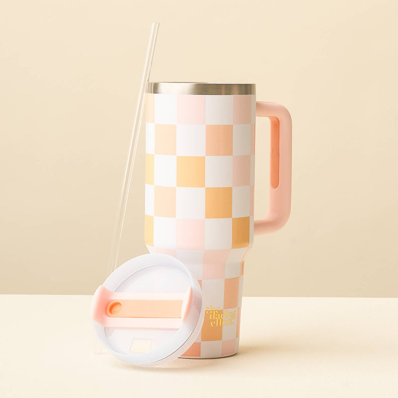 Peach Check - 40 oz Take Me Everywhere Tumbler