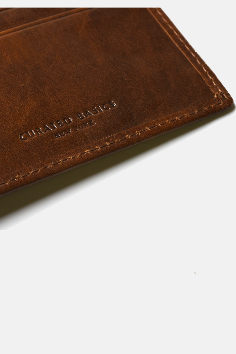 Slim Money Clip Wallet: Dark Brown