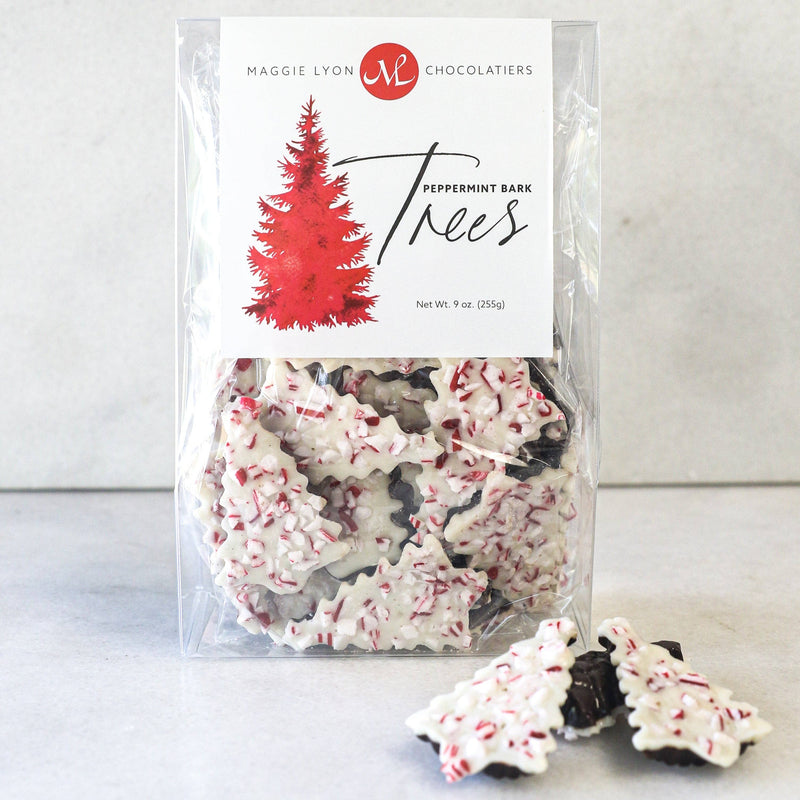 9oz Dark and White Chocolate Peppermint Bark Trees