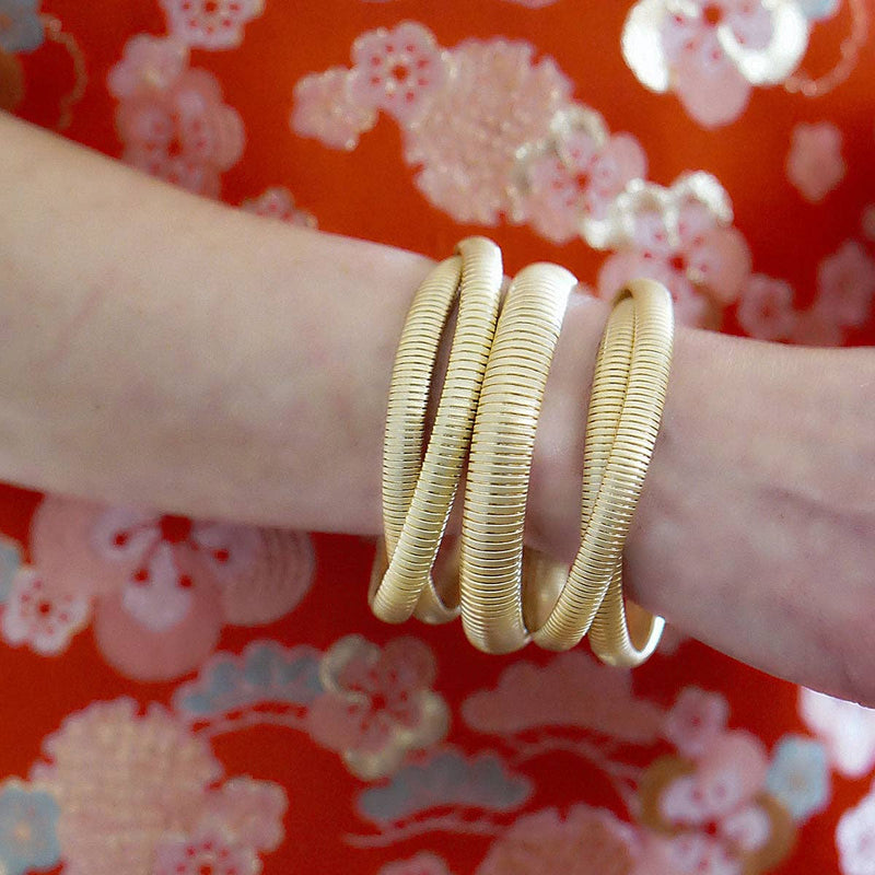 Florence Skinny Watchband Bangle in Satin Gold