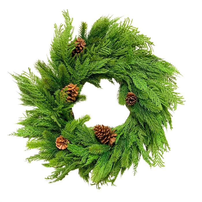 Mixed Christmas Cypress Wreath 24''