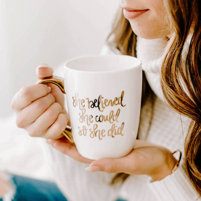 She Believed She Could Coffee Mug - Home Decor & Gifts