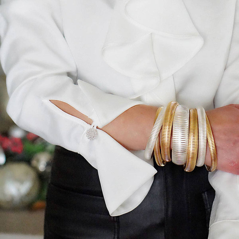 Florence Skinny Watchband Bangle in Satin Gold