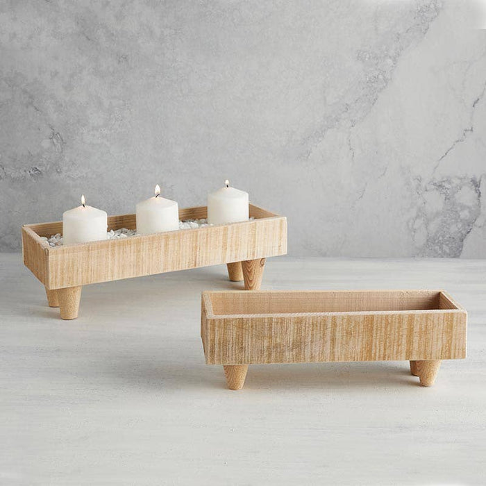 Wood Planter with Feet - Small