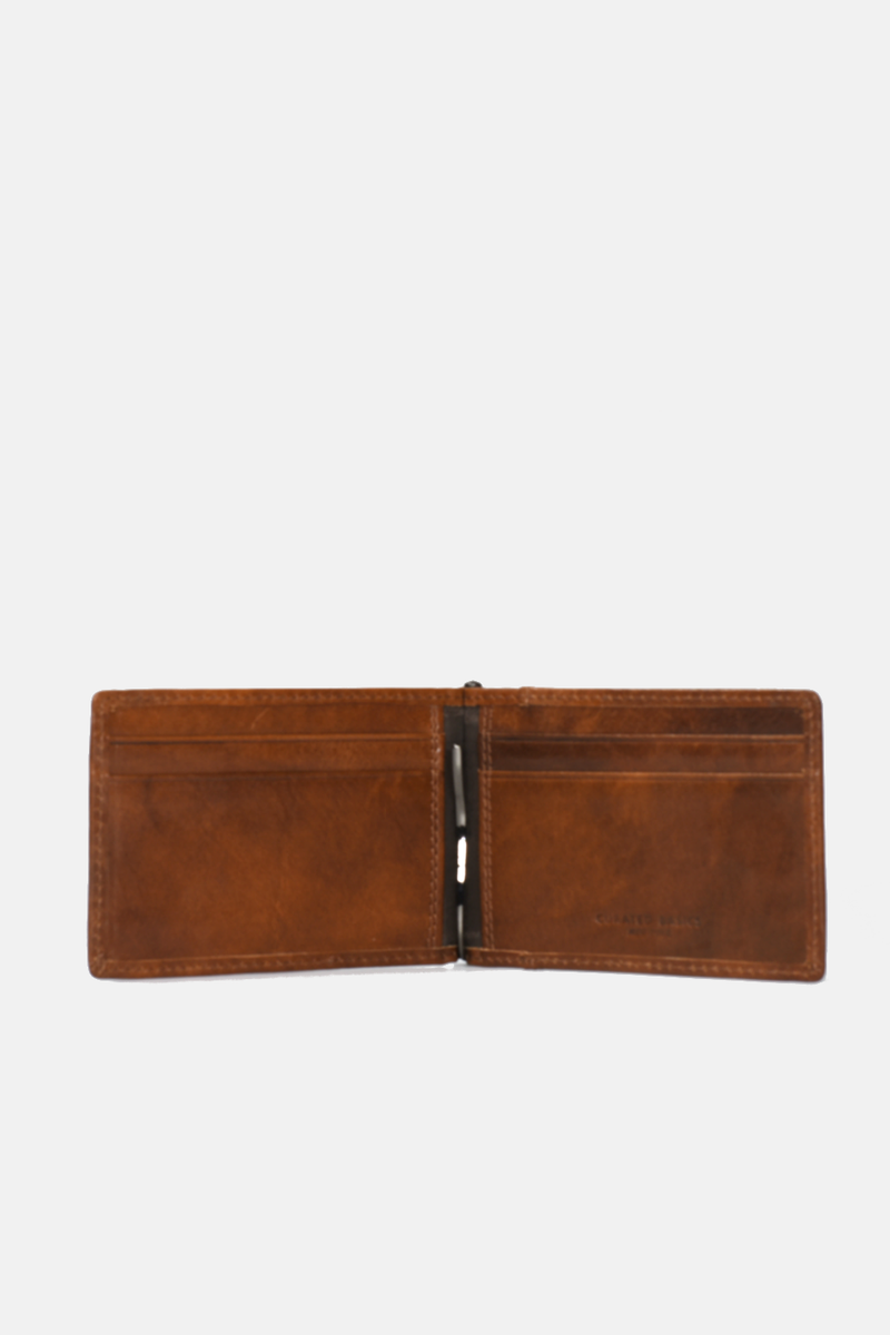 Slim Money Clip Wallet: Dark Brown