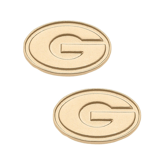 Georgia Bulldogs 24K Gold Plated Stud Earrings