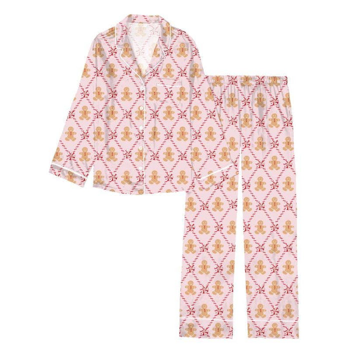 Way to My Heart Silky Satin Pajama Long Sleeve Set