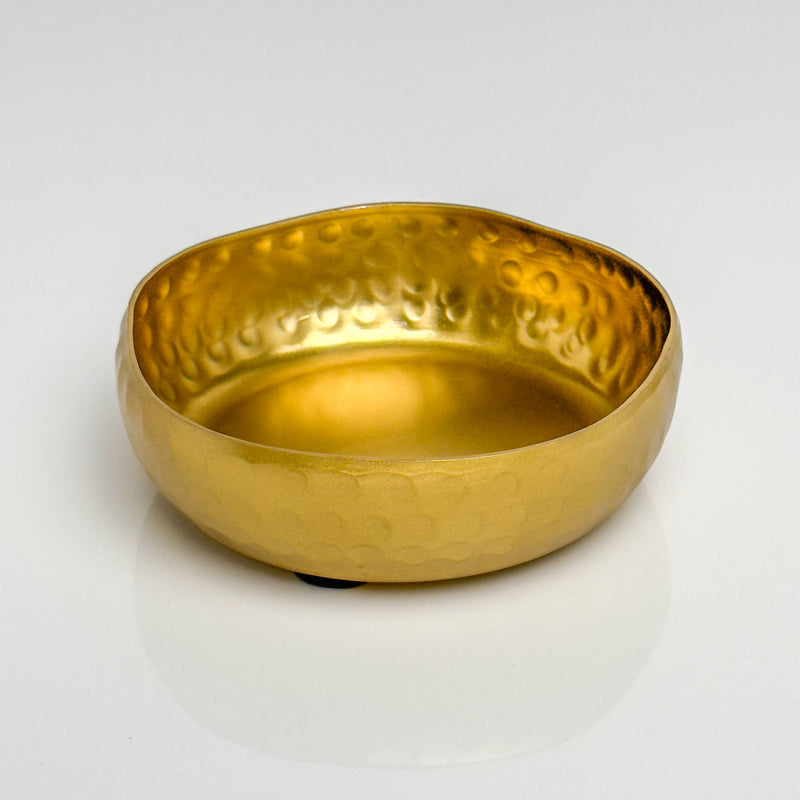 Hammered Aluminum Bowl with Modern Shape