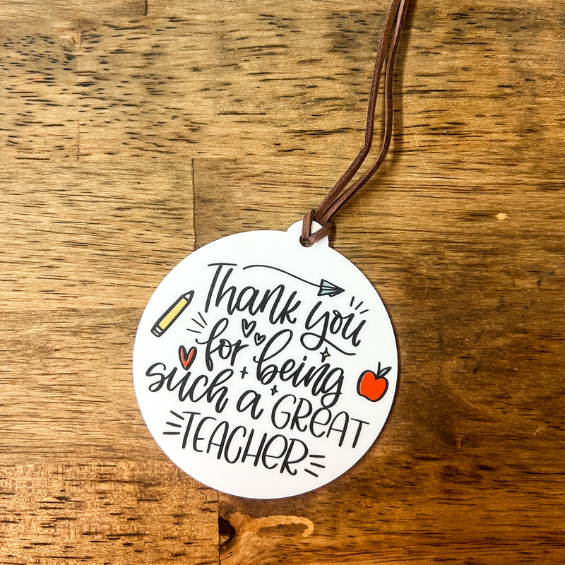 Thank You Teacher Christmas Ornament