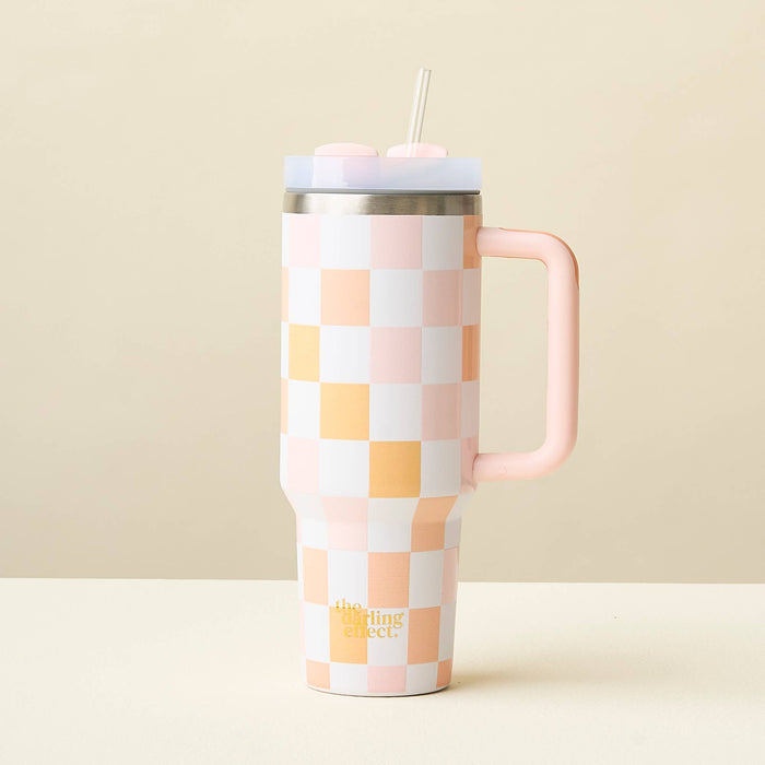 Peach Check - 40 oz Take Me Everywhere Tumbler