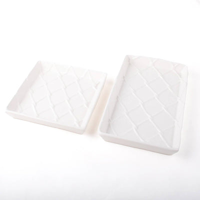 White Textured Guest Towel Tray