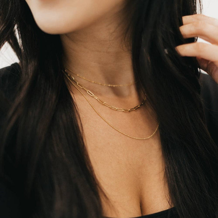 Charleston Chain Layered Necklace: Gold