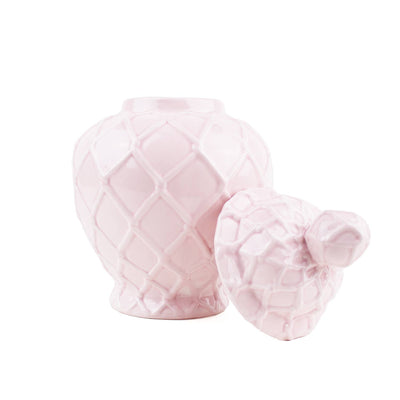 Pink Textured Ginger Jar - Large