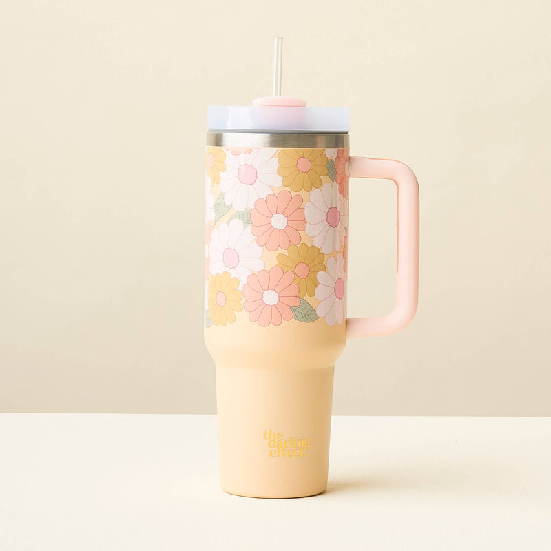 Peach Daisy Craze -40 oz Take Me Everywhere Tumbler