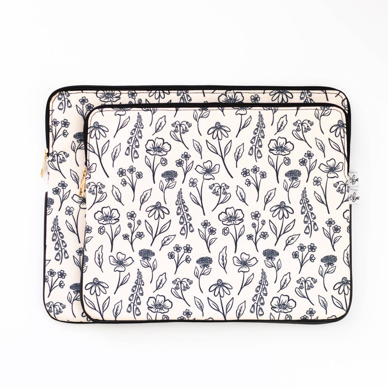 Pressed Floral Laptop Sleeve: 13"