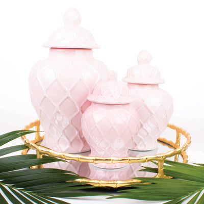 Pink Textured Ginger Jar - Extra Large