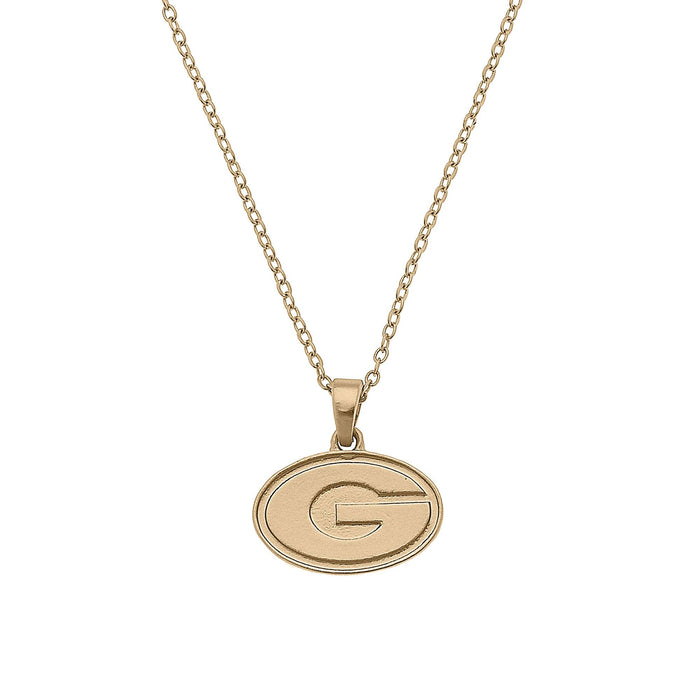 Georgia Bulldogs 24K Gold Plated Pendant Necklace