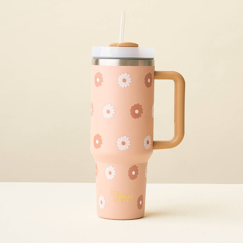 Tan Darling Daisy - 40 oz Take Me Everywhere Tumbler