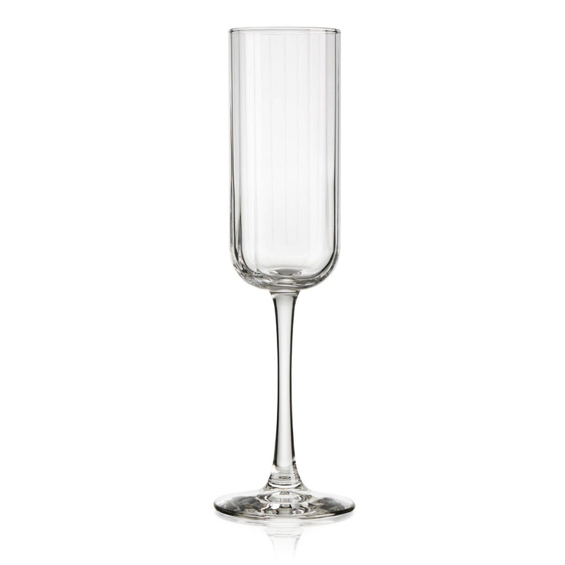 Libbey Paneled Champagne Flute Glasses, 7.5-ounce