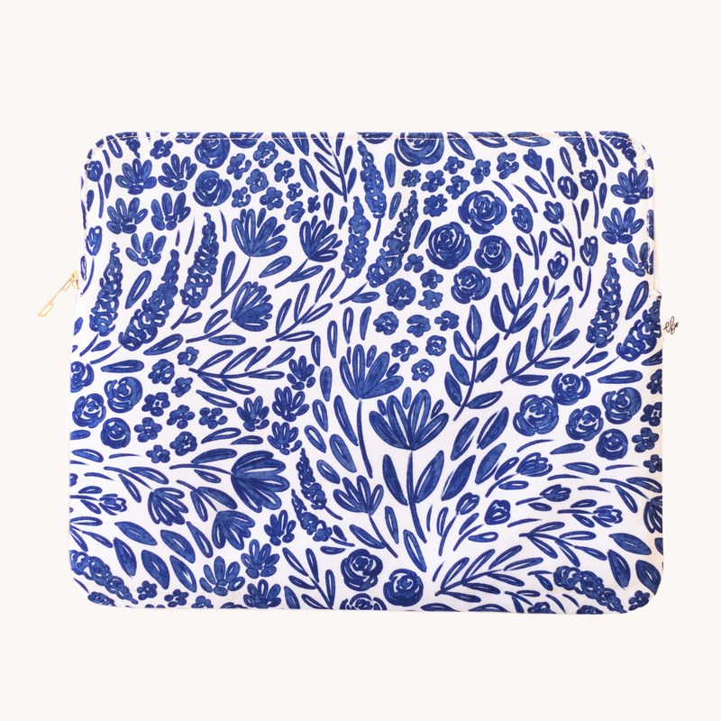 Porcelain Floral Laptop Sleeve: 13"