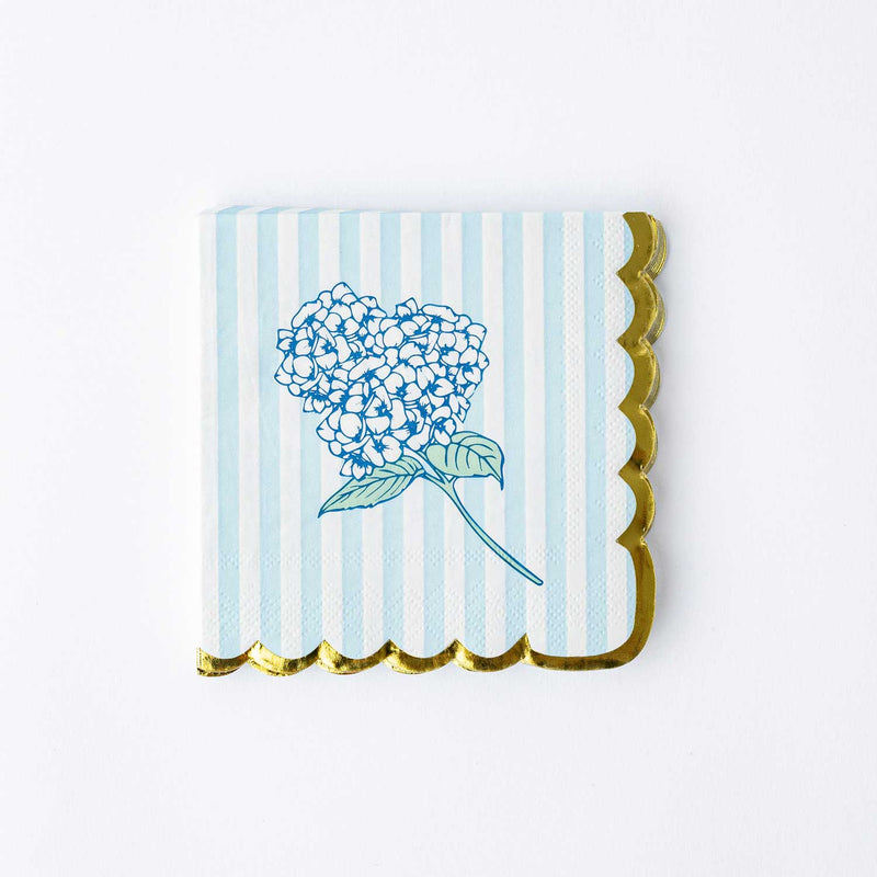 Hydrangea Stem Paper Beverage Napkin Packs