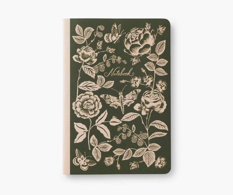 Assorted Set of 3 English Rose Notebooks