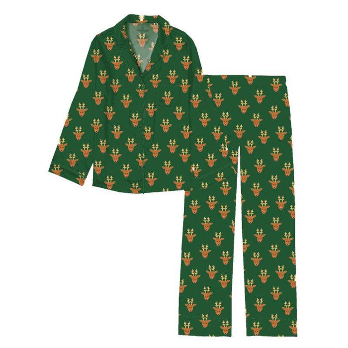 Red Nose Cutie Silky Satin Pajama Long Sleeve Set