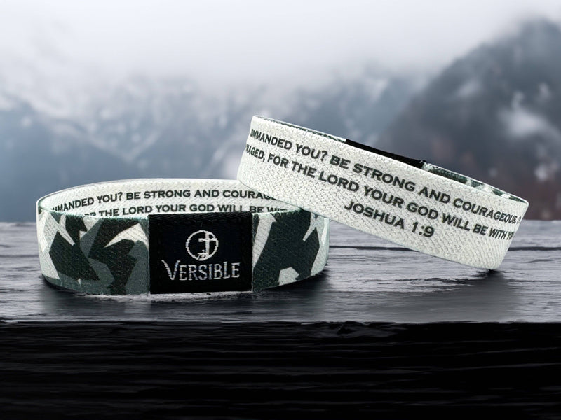 Stone Camo / Joshua 1:9 Wristband