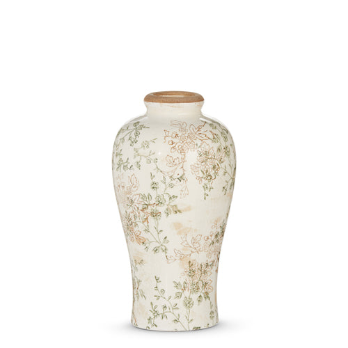 TAUPE FLORAL VASE