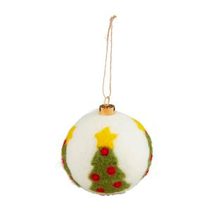 Tree Felted Ball Ornament