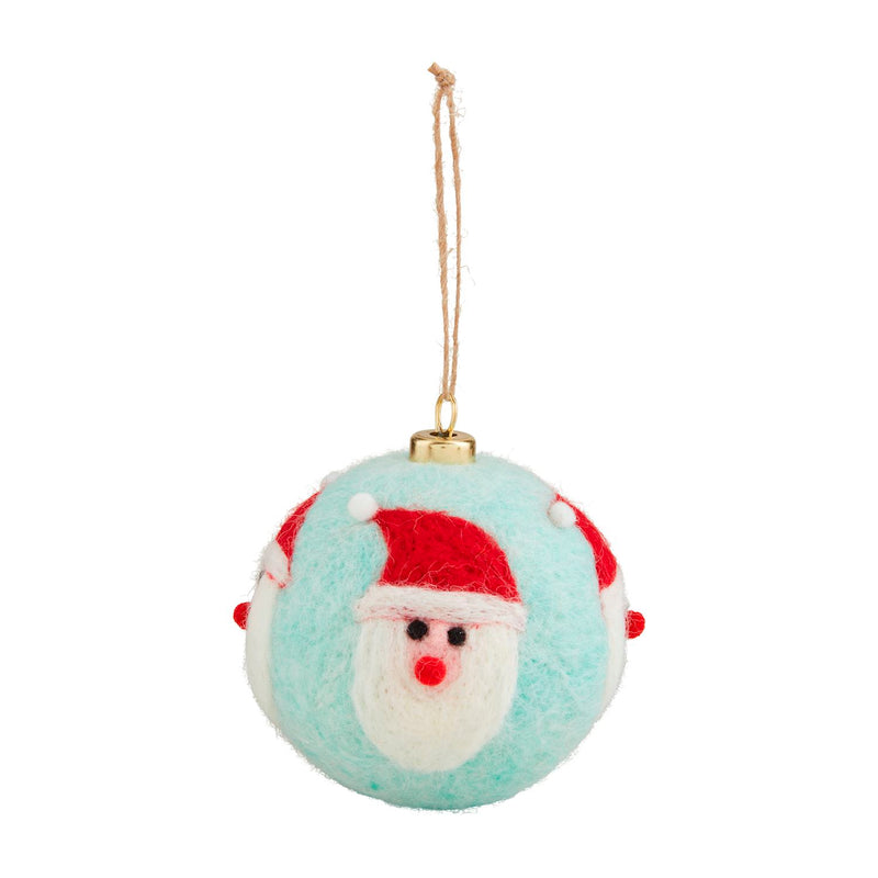 Santa Felted Ball Ornament