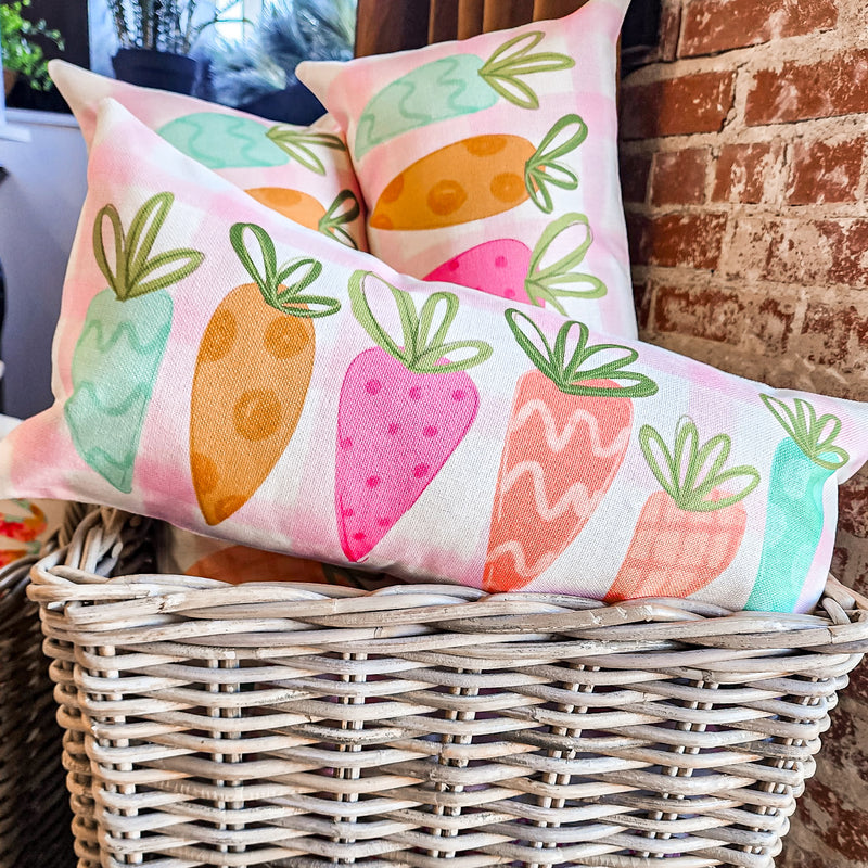 Easter Carrots Lumbar Pillow