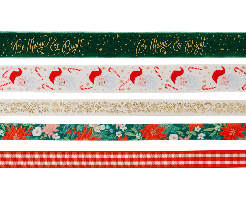 Be Merry & Bright Ribbon Set of 5