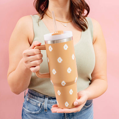 Sandstone Dancing Daisy -40oz Take Me Everywhere Tumbler