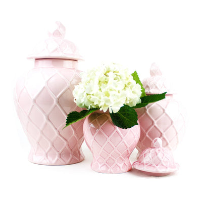 Pink Textured Ginger Jar - Small