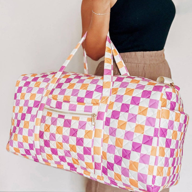 Checkered Pattern Bags, Backpack, Duffle, Cosmetic Bag: Cosmetic Bag