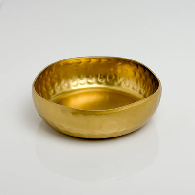 Hammered Aluminum Bowl with Modern Shape