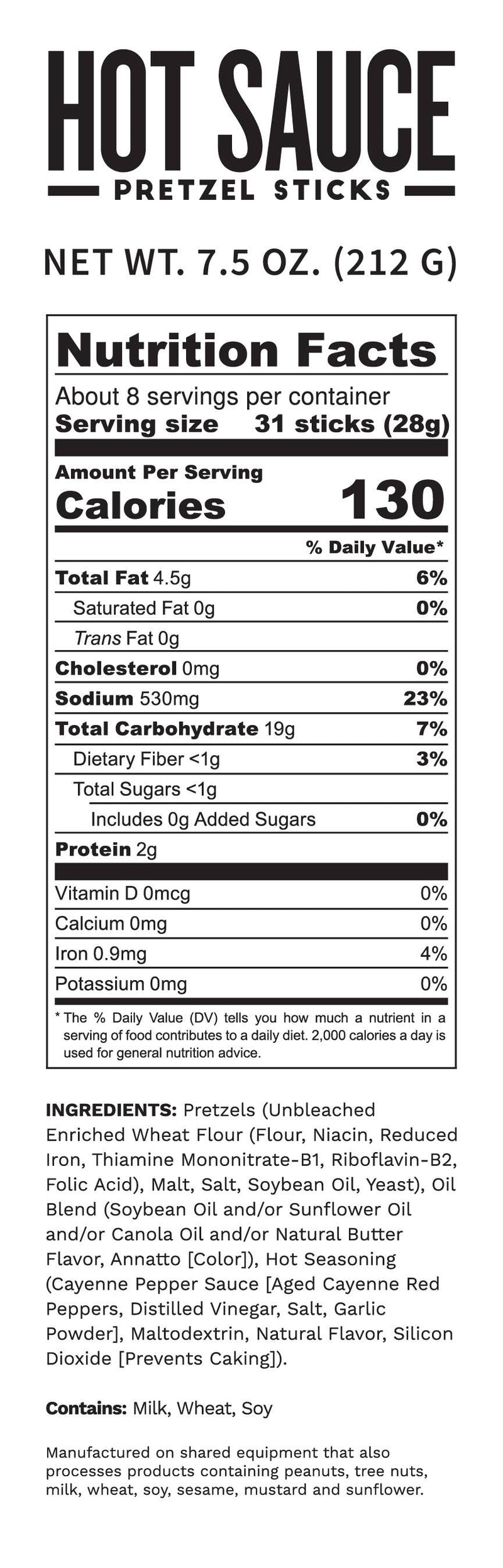 Hot Sauce Seasoned Pretzels 7.5oz