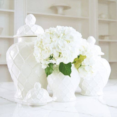 White Textured Ginger Jar - Large