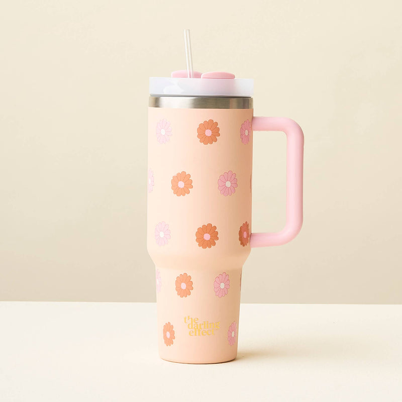 Peach Darling Daisy -40 oz Take Me Everywhere Tumbler