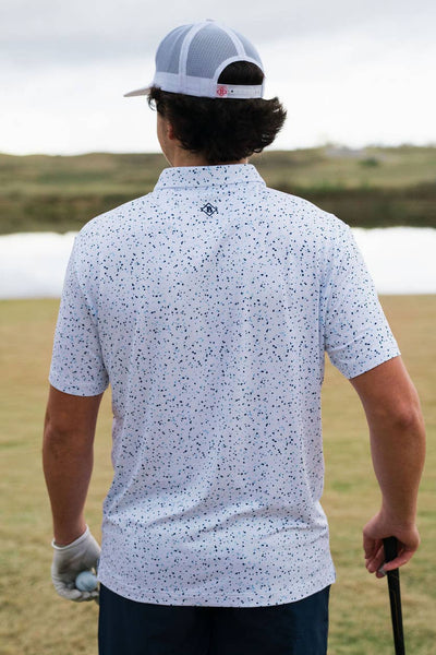 White Speckled- Performance Polo