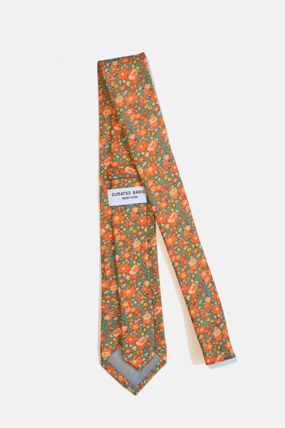 Orange Floral Tie