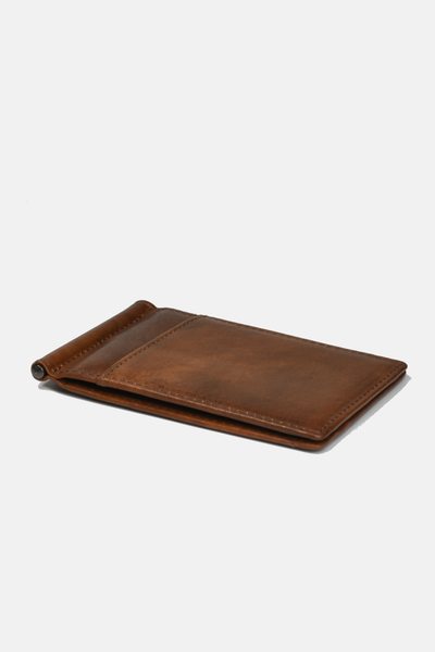 Slim Money Clip Wallet: Dark Brown