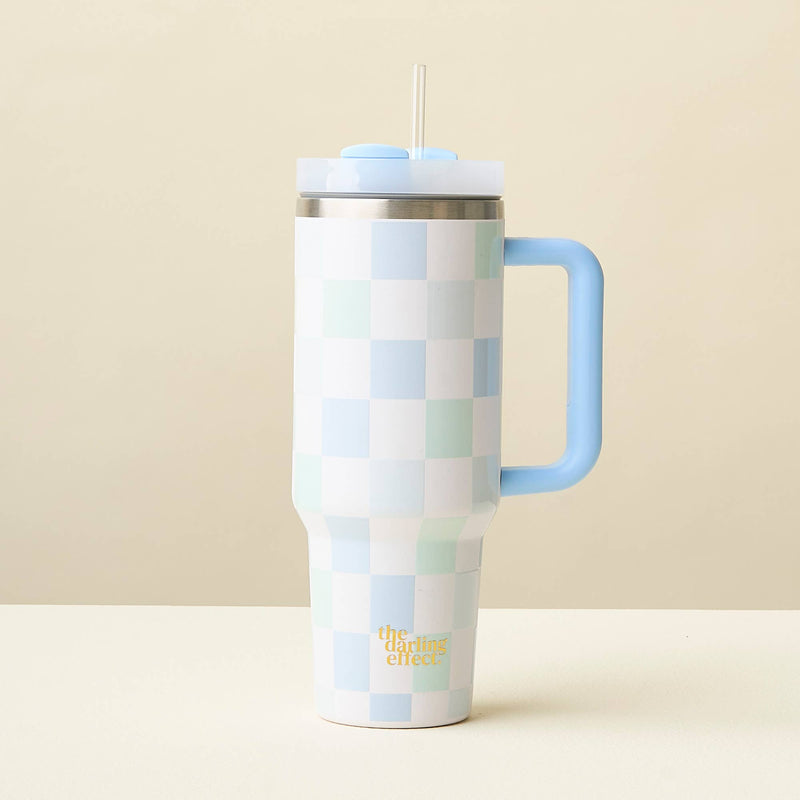 Blue  Check - 40 oz Take Me Everywhere Tumbler-